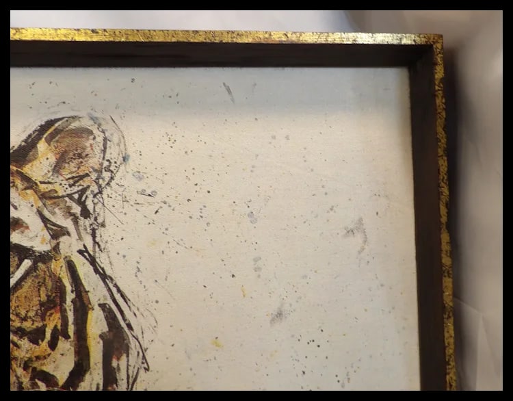 Vintage Fritz Hug Resting Tiger Framed Print on Canvas - 7