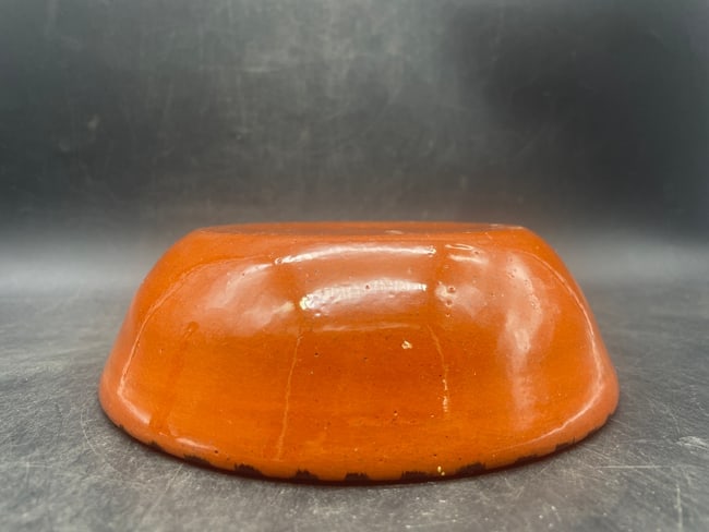 James Seagreaves JCS Glazed Redware Pottery PA Dutch Bowl - 5