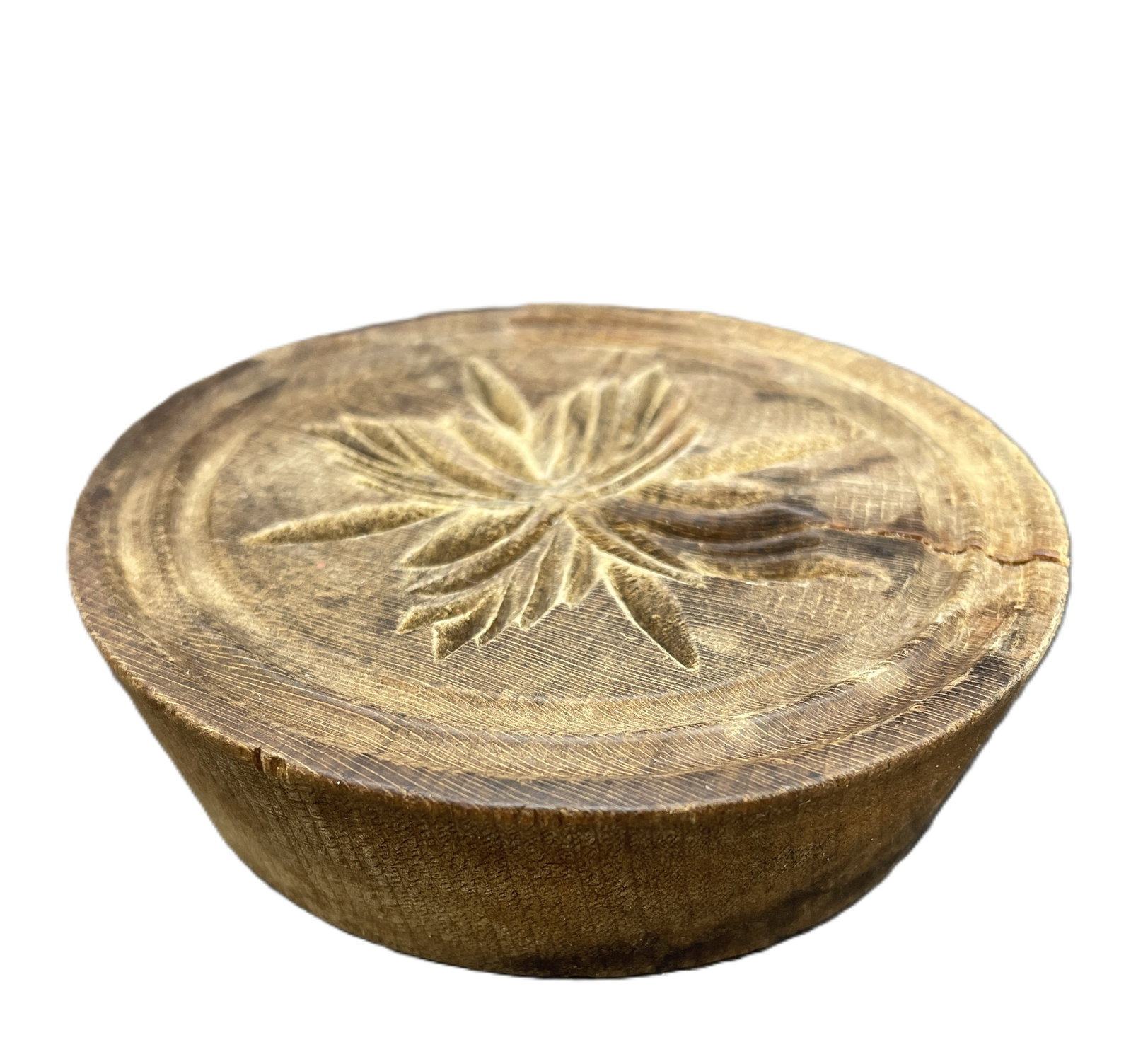 Primitive Wood Carved ~ Snowflake Star Design Butter Print - 2