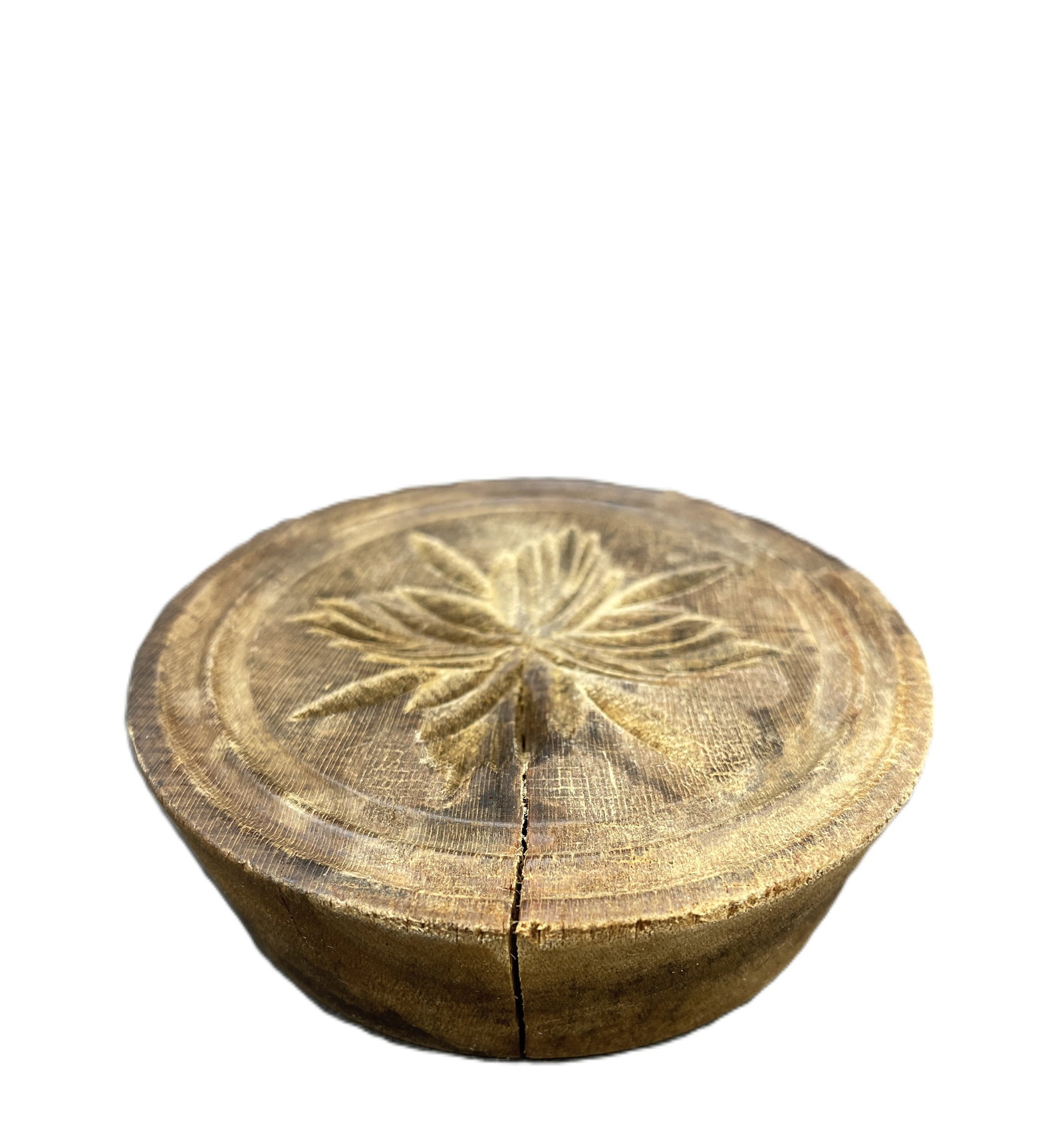 Primitive Wood Carved ~ Snowflake Star Design Butter Print - 3