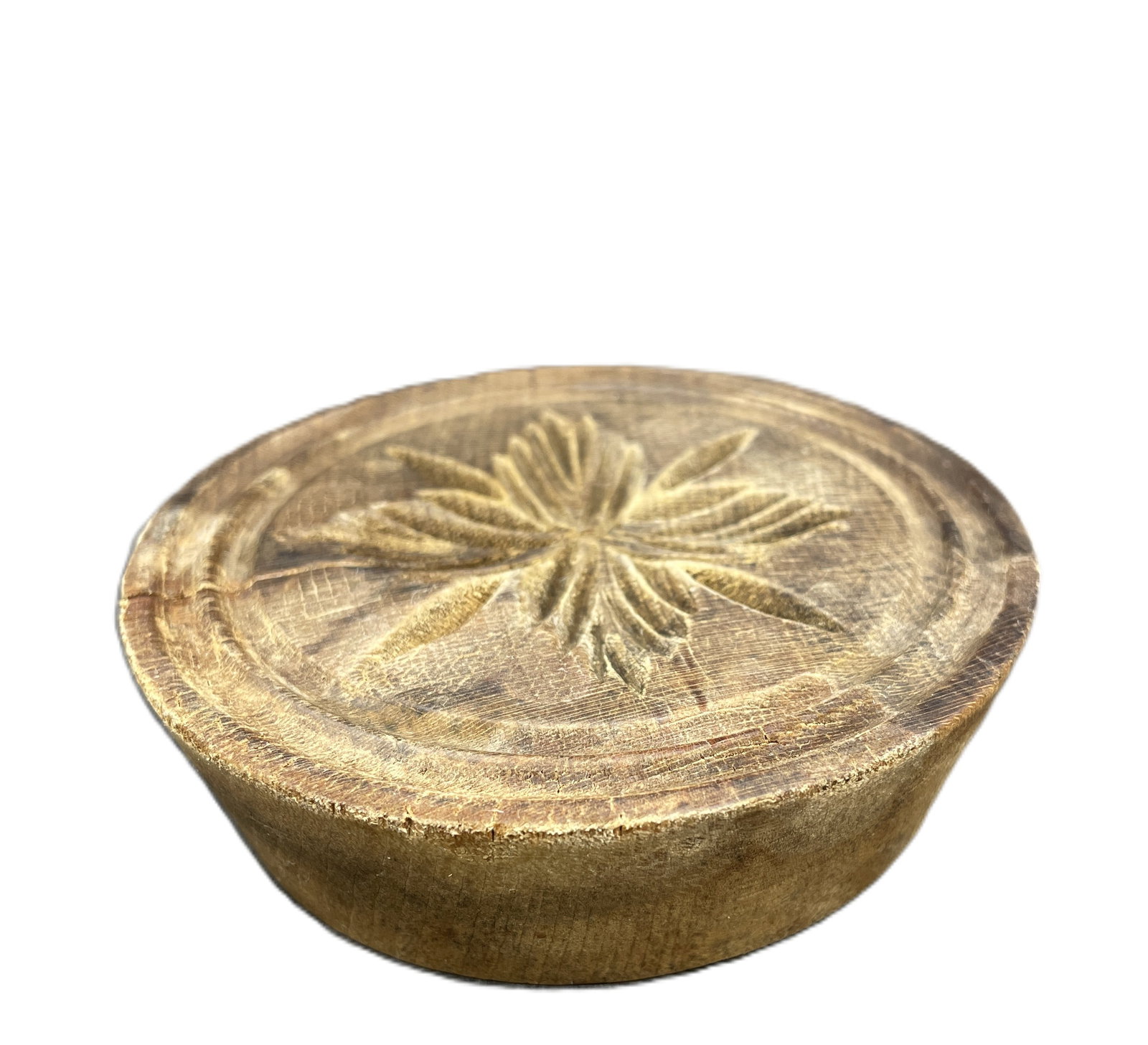 Primitive Wood Carved ~ Snowflake Star Design Butter Print - 4