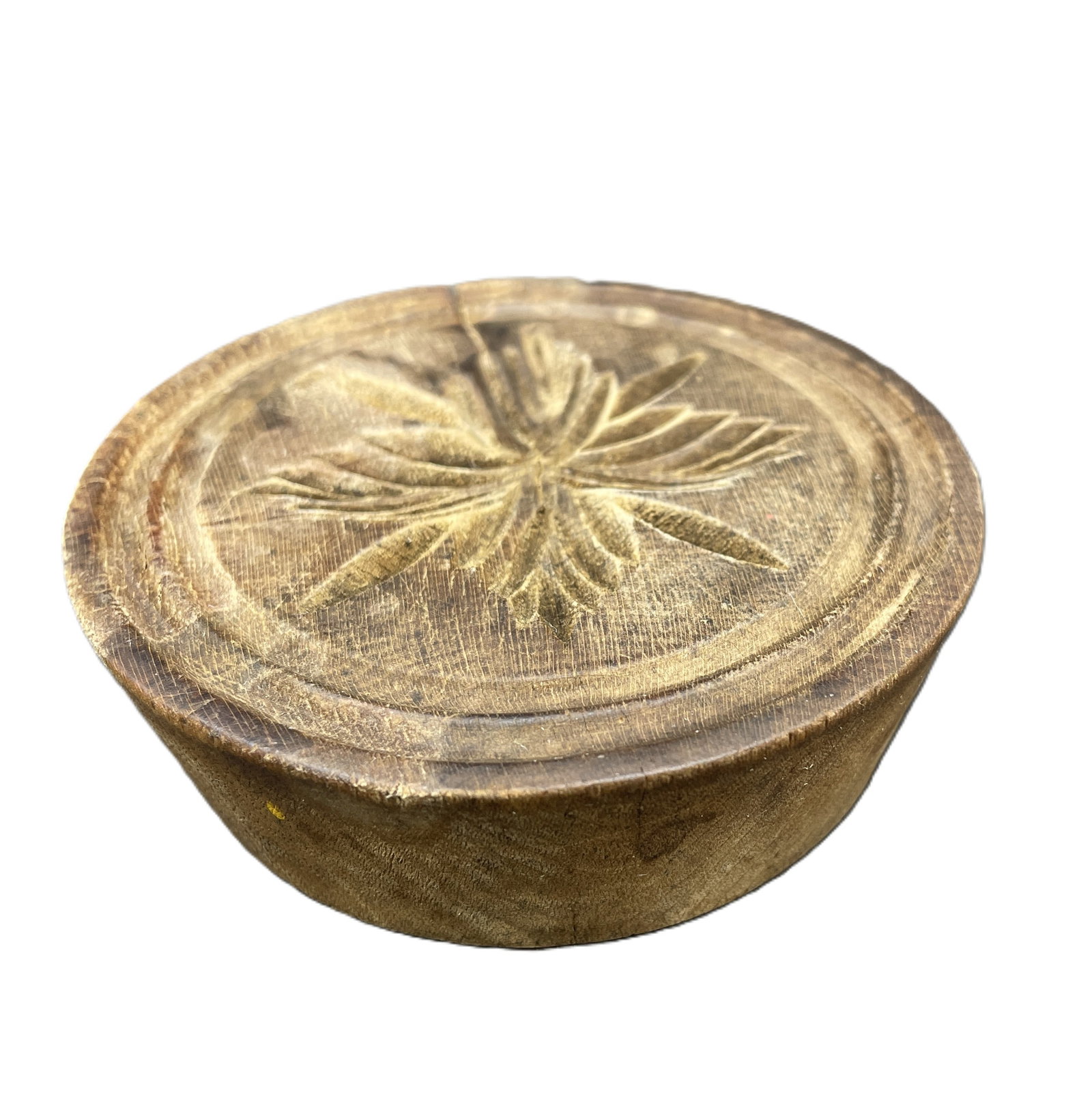 Primitive Wood Carved ~ Snowflake Star Design Butter Print - 5