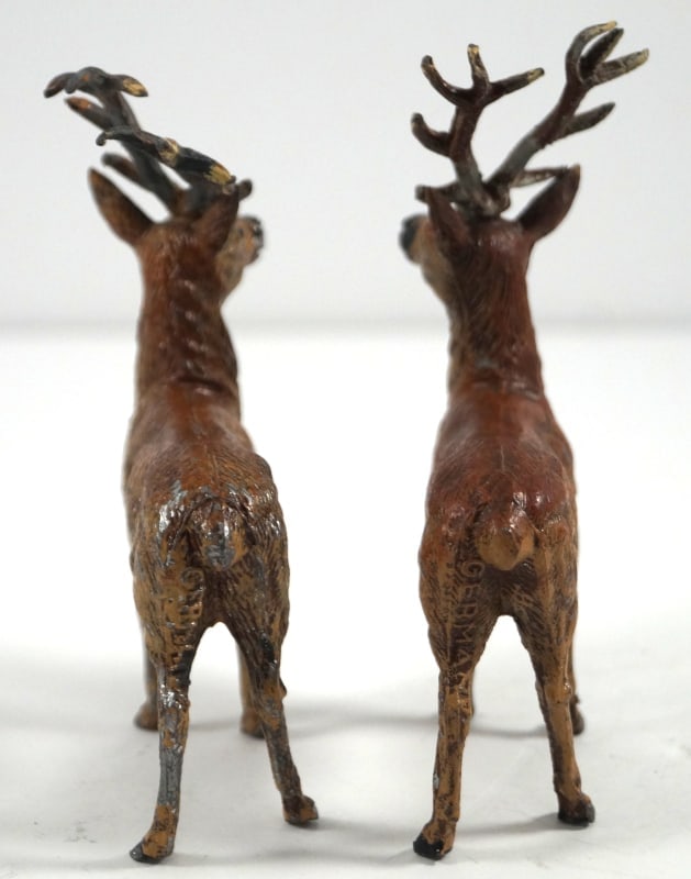 Antique German Deer Putz Cast Metal Christmas Figurine #4 - 4