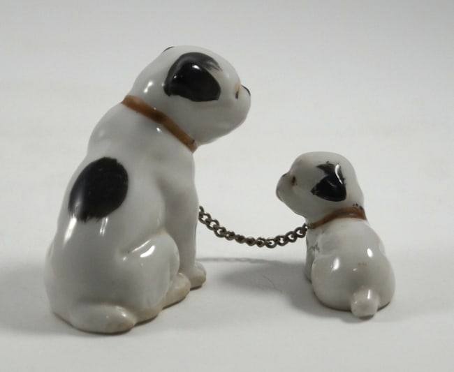 Vintage Pug Dog & Puppy Ceramic Figurines - 2