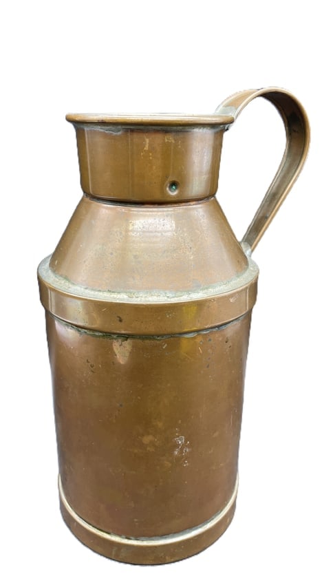 COPPER Milk Can Cream H. E. Wright Boston Mass - 2
