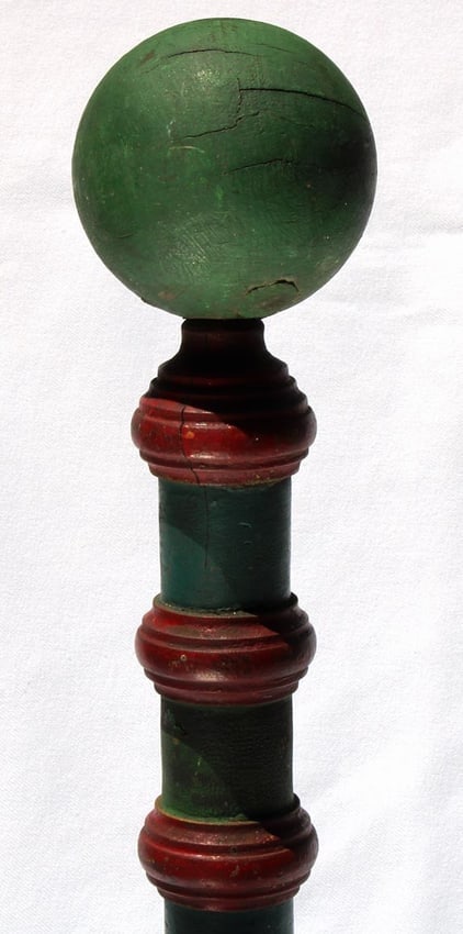 A painted unusual folky wood ring toss game - 2