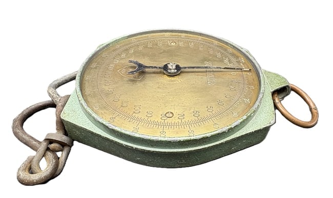Vintage Salter Brass Face Hanging Scale 300lb England - 3