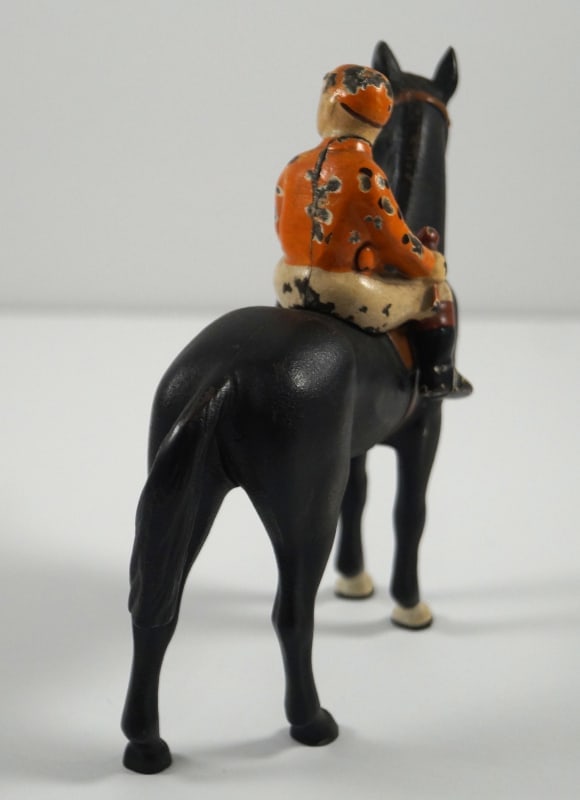 Horse & Jockey Cast Iron Hubley Toy Paperweight - 4