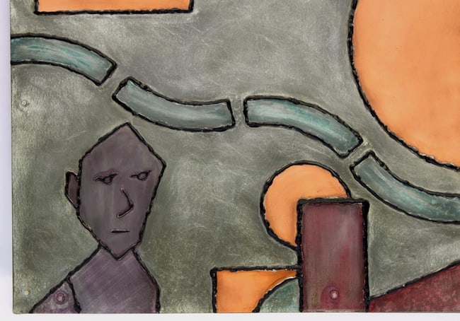 "Ground Floor Man" welded metal art by Tommy Richards - 2