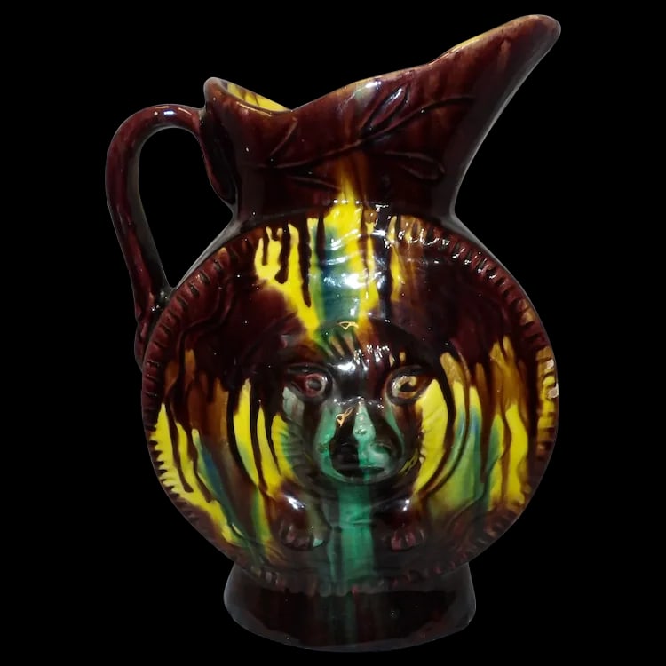 Antique Majolica Drip Ware Bear Pitcher (1 of 8)