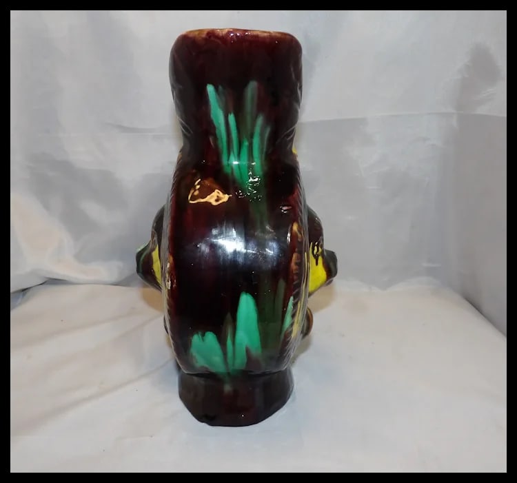 Antique Majolica Drip Ware Bear Pitcher - 5
