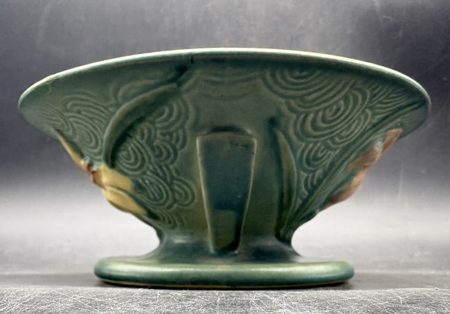 1946 Roseville Pottery Zephyr Lily 473-6 Bowl Planter Blue Cream 6.5" USA - 4