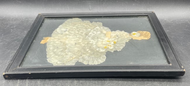 1920'S RIBBON ART PAPER DOLL VICTORIAN GIRL DRESSED BOUQUET FRAMED - 4