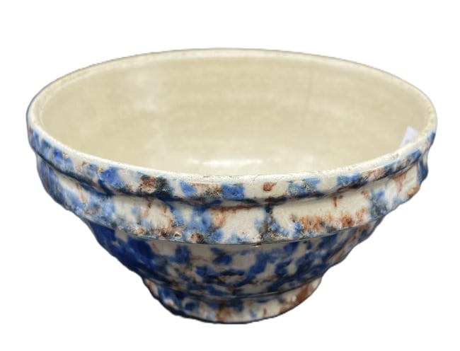 Spongeware Spatterware Mixing Bowl 6" Red Wing Stoneware Bowl - 6