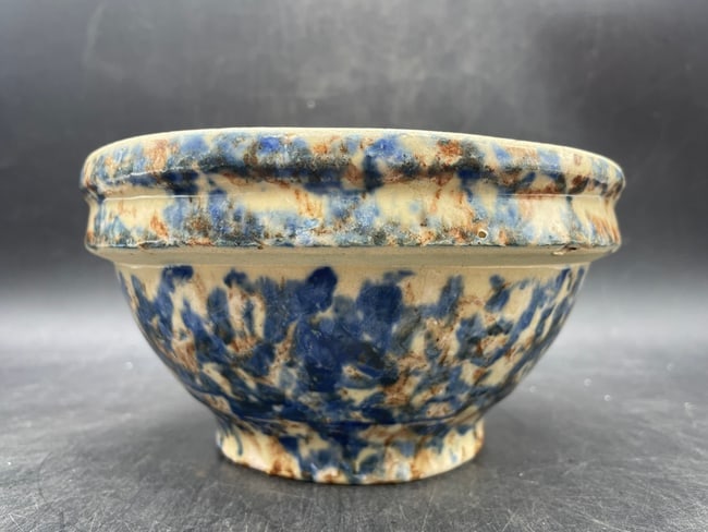 Spongeware Spatterware Mixing Bowl 6" Red Wing Stoneware Bowl - 8
