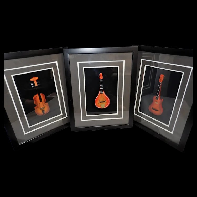 Framed 3D Miniature Musical Instruments (1 of 10)