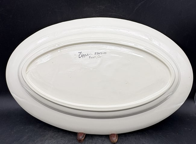 Zeppa Studios Large Hand Painted Platter Life's is too short to hunt with an ugly dog - 3
