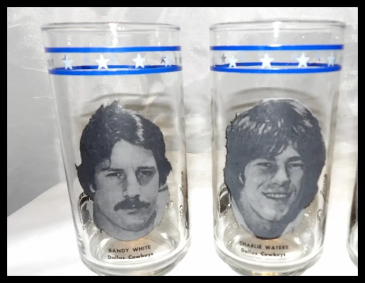 Vintage Dallas Cowboys Burger King Dr Pepper 1977 Collectible Libbey Glasses - 5