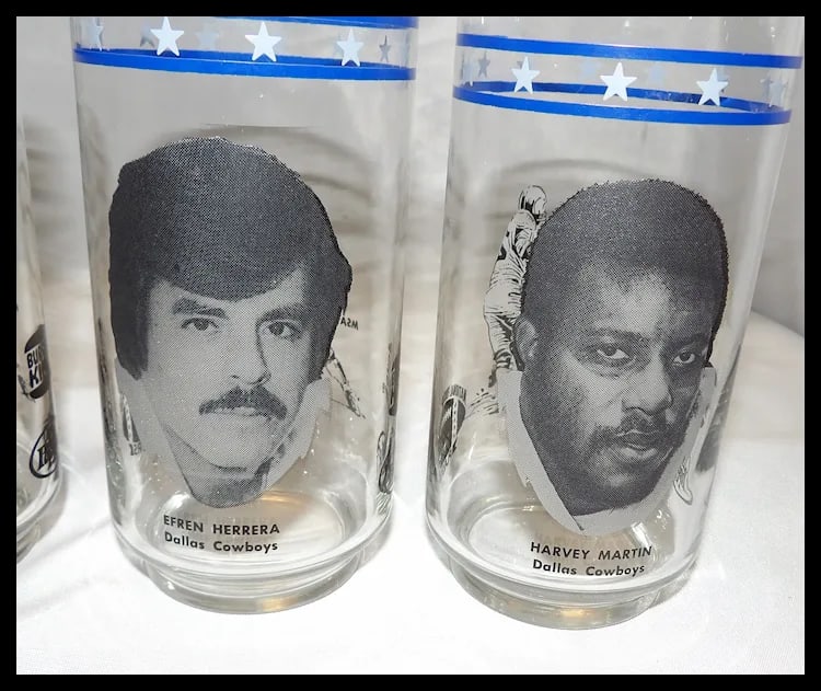 Vintage Dallas Cowboys Burger King Dr Pepper 1977 Collectible Libbey Glasses - 6