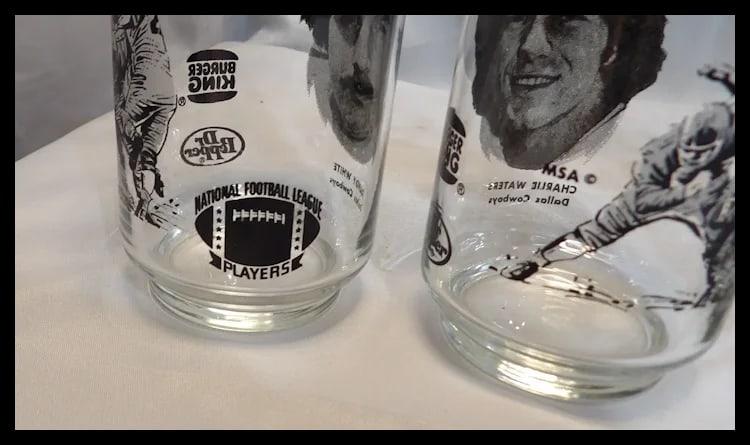 Vintage Dallas Cowboys Burger King Dr Pepper 1977 Collectible Libbey Glasses - 8