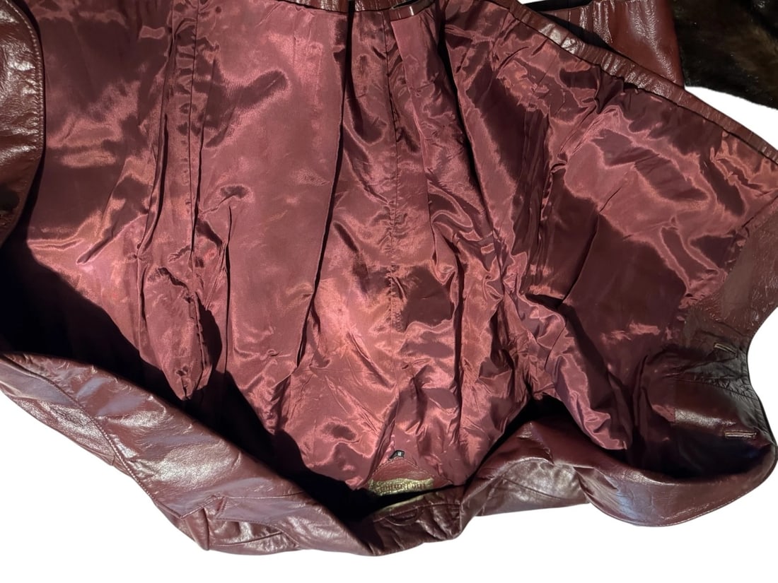 Vintage Burgundy/Brown Montgomery Ward The Tannery Leather Jacket - 10