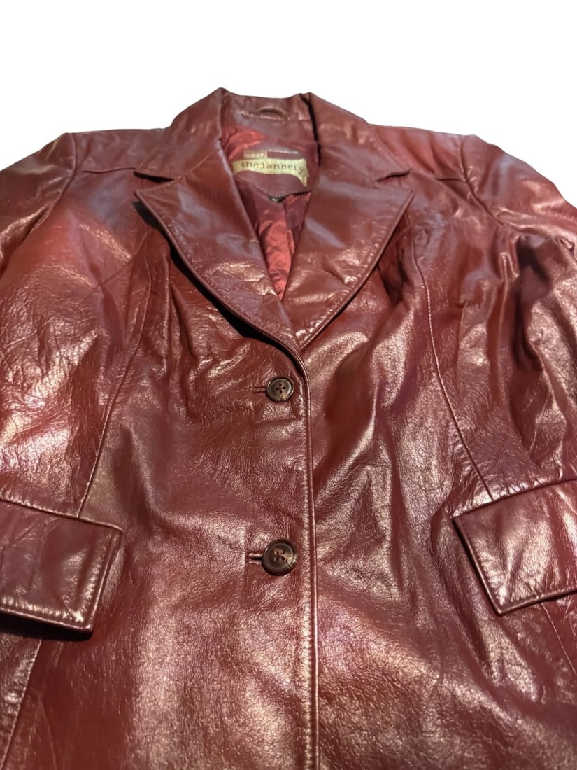Vintage Burgundy/Brown Montgomery Ward The Tannery Leather Jacket - 2