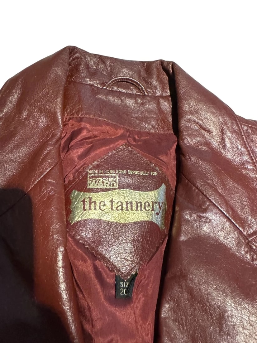 Vintage Burgundy/Brown Montgomery Ward The Tannery Leather Jacket - 3