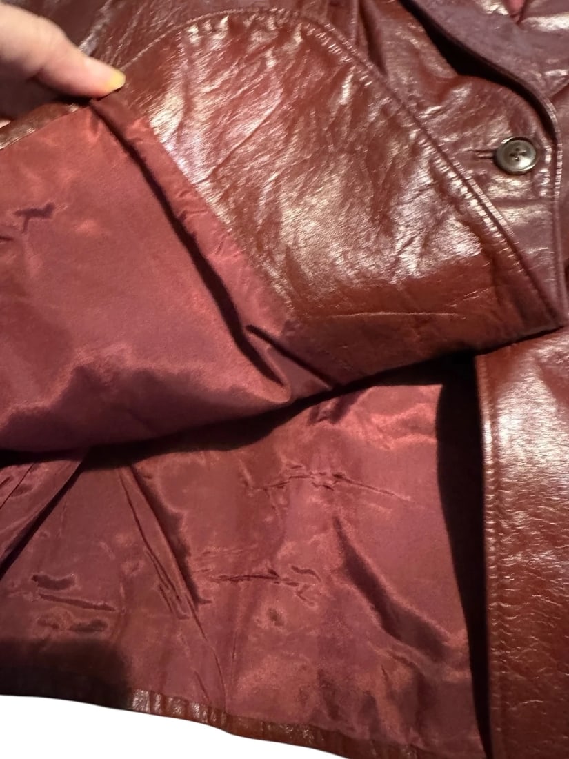 Vintage Burgundy/Brown Montgomery Ward The Tannery Leather Jacket - 4