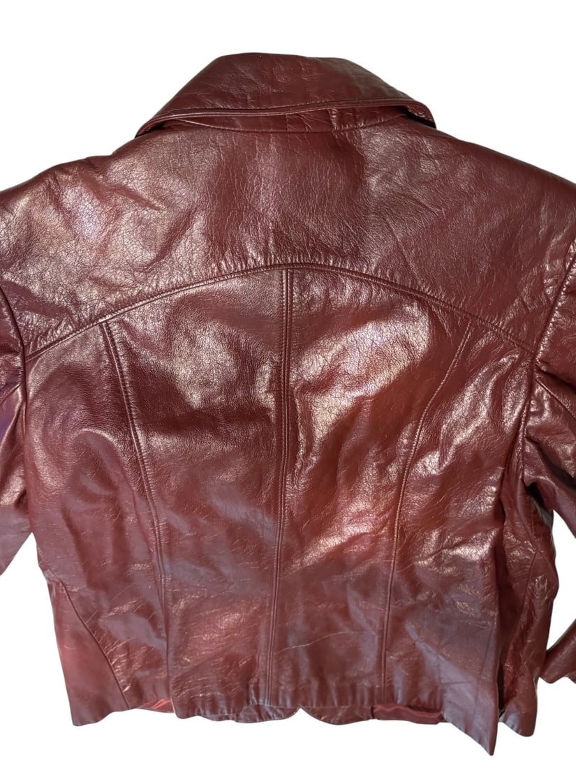 Vintage Burgundy/Brown Montgomery Ward The Tannery Leather Jacket - 6