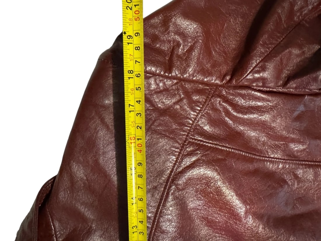 Vintage Burgundy/Brown Montgomery Ward The Tannery Leather Jacket - 7