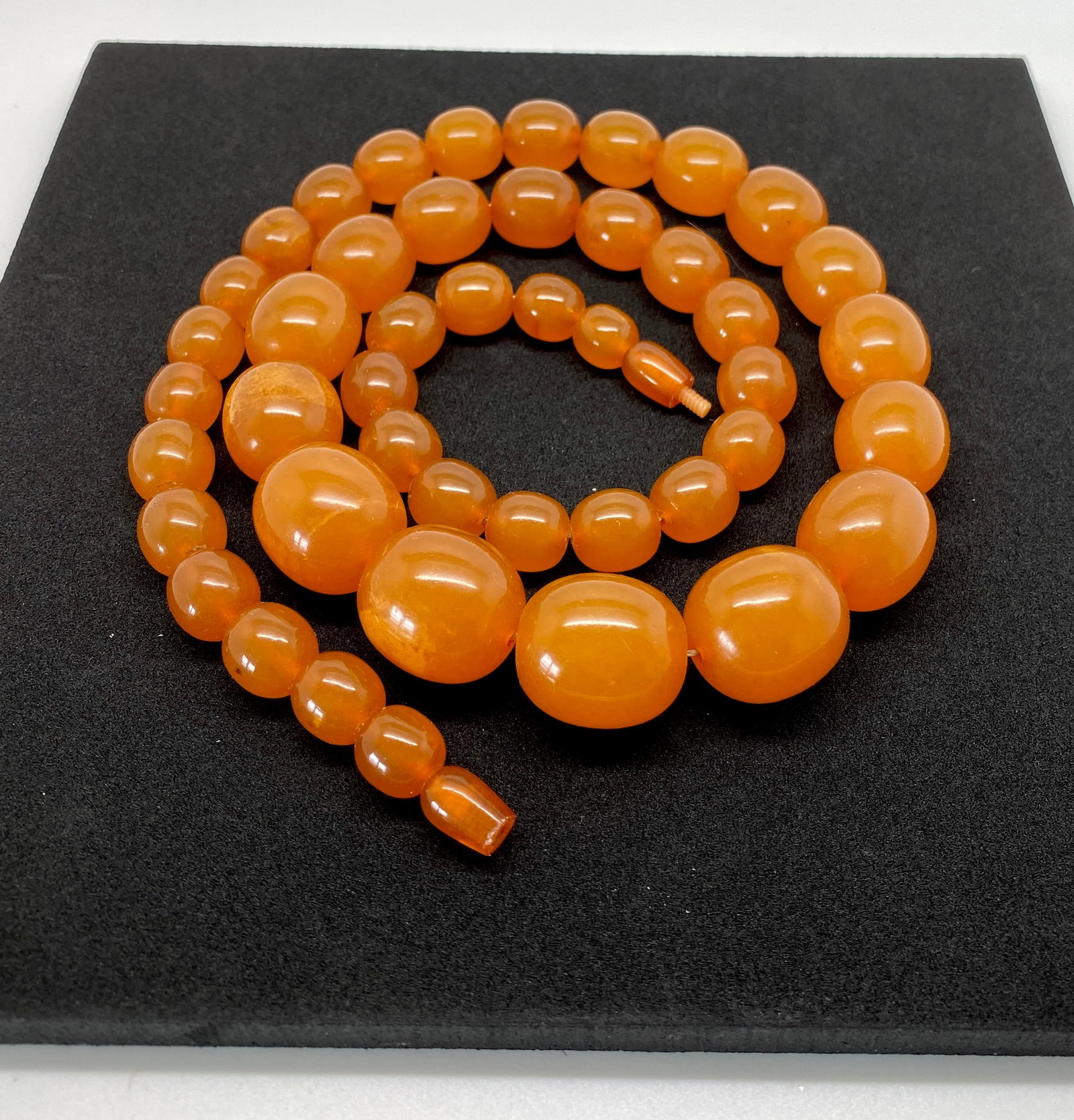 Outstanding Unique Antique Amber Necklace made from Oval shaped Amber beads - 7