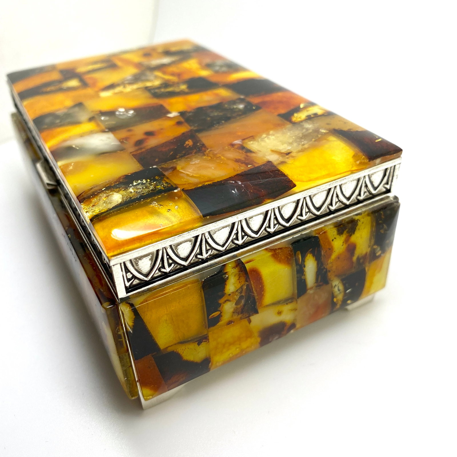 Antique Amber Jewellery box - 7