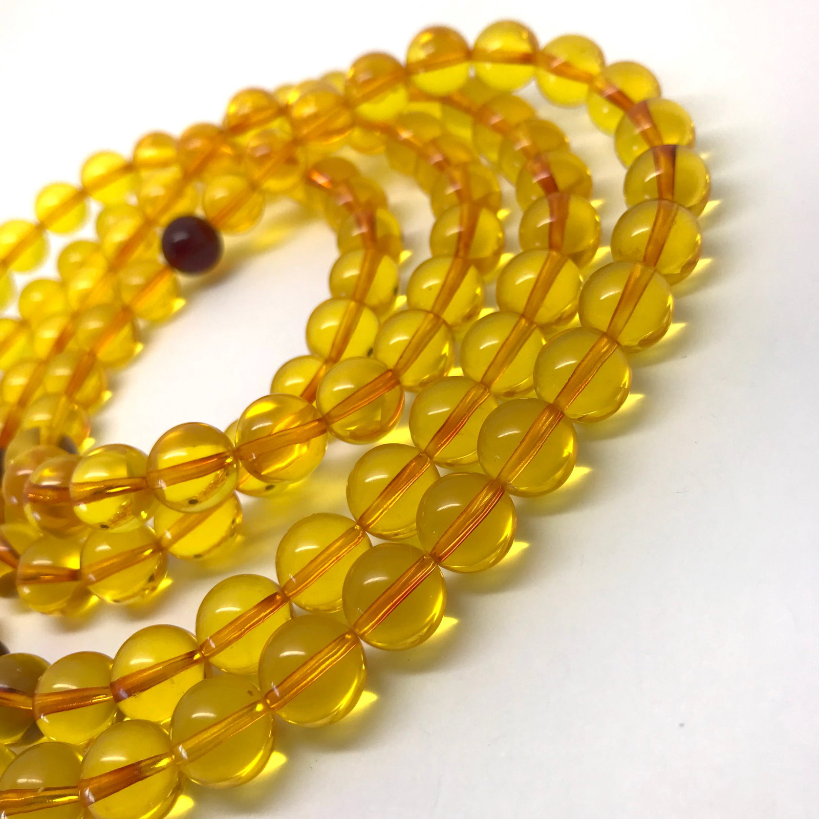 Remarkable Amber Mala made from Round Amber beads - 7
