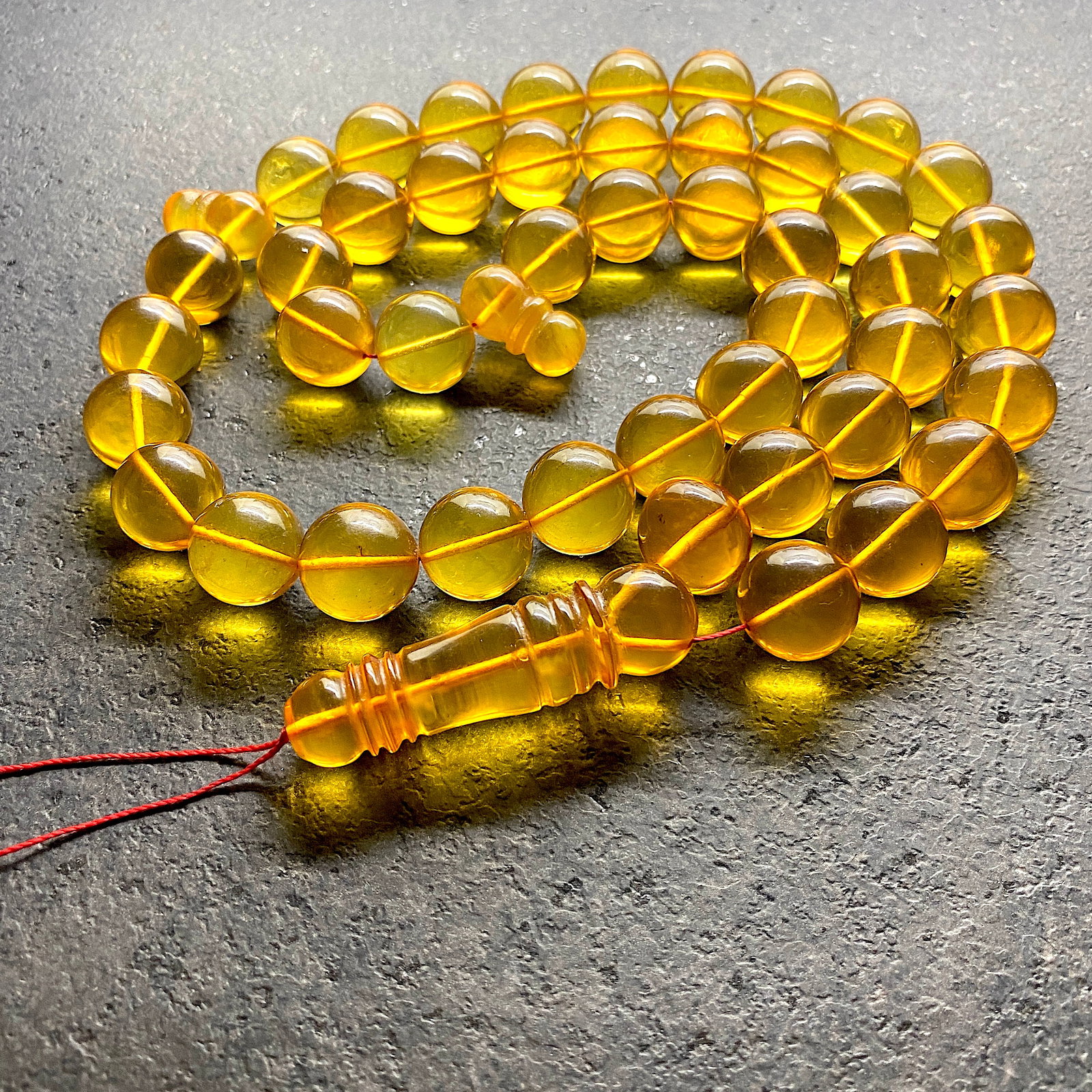 Extraordinary Amber Tesbih made from Round Amber beads - 7
