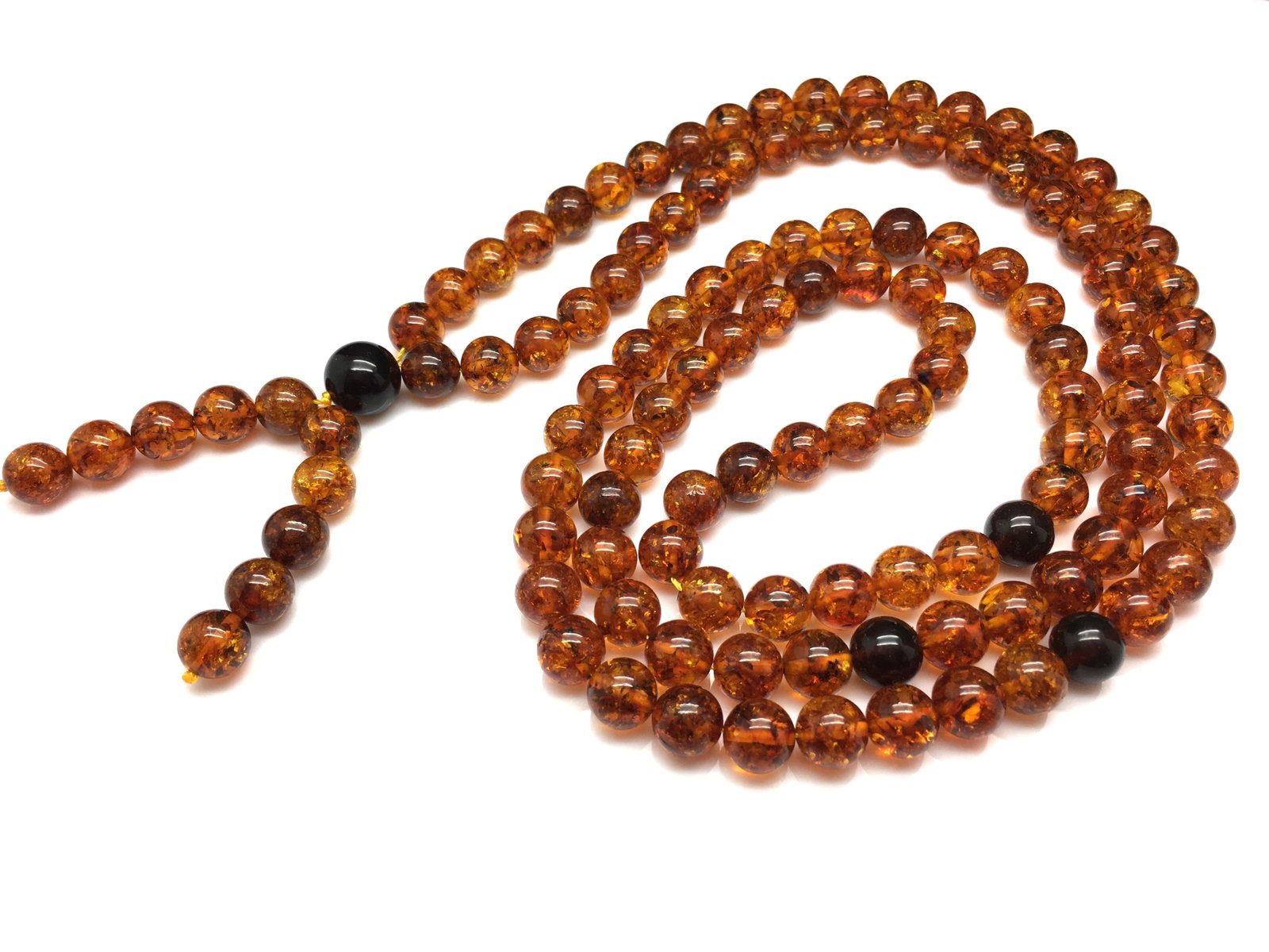 Stunning Amber Mala made from Round Amber beads - 4