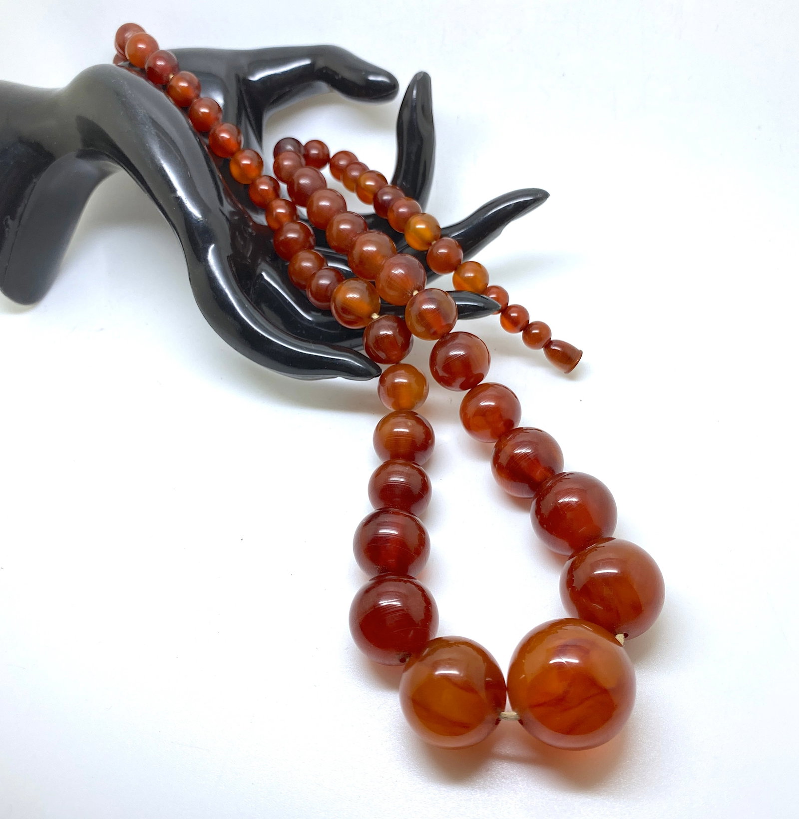 Antique Bakelite Necklace made from Round Bakelite beads - 2