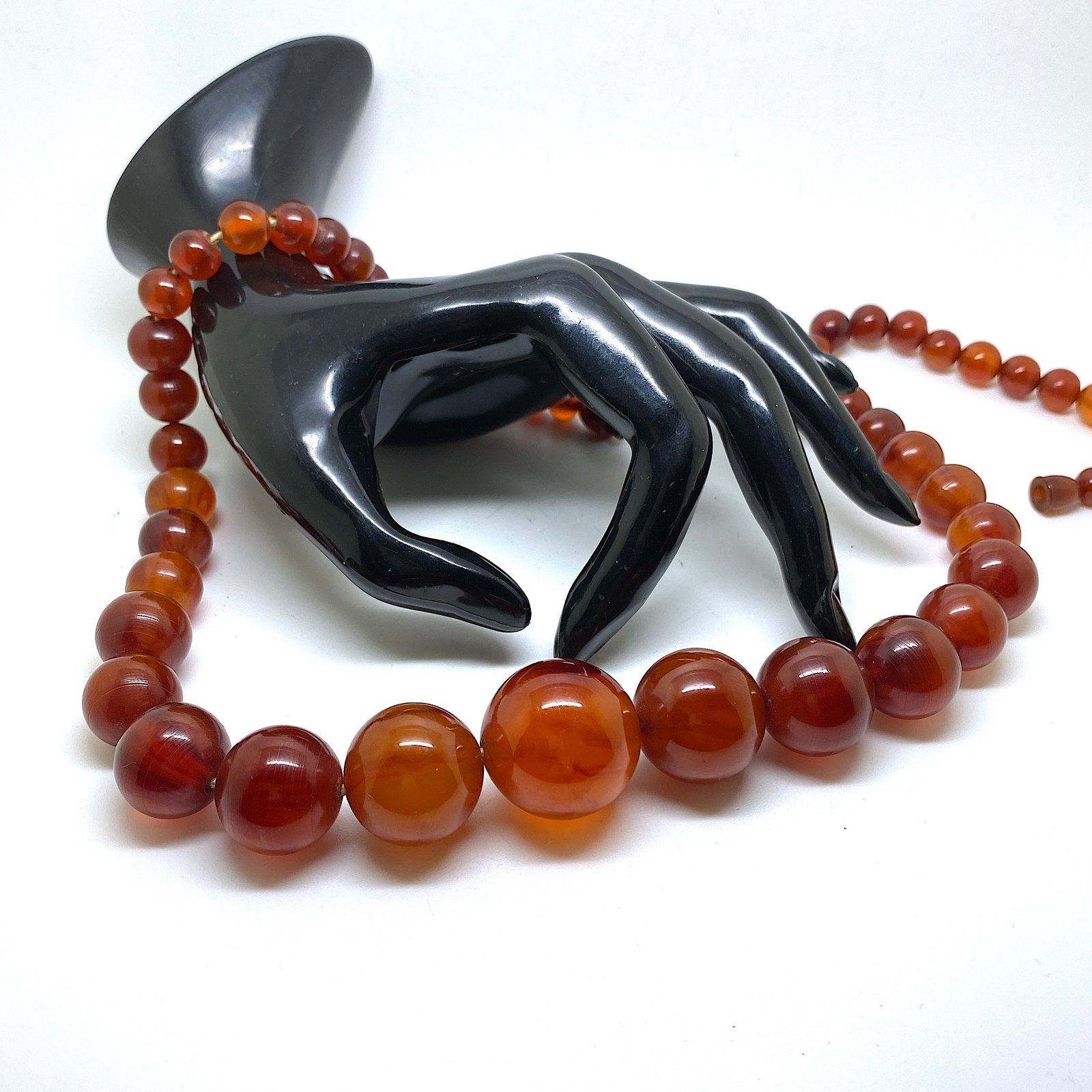 Antique Bakelite Necklace made from Round Bakelite beads - 6