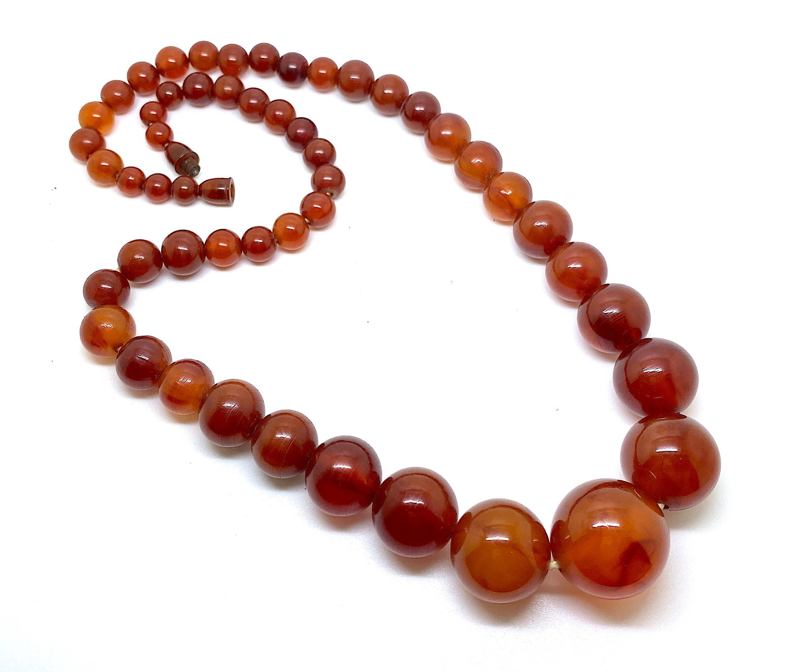 Antique Bakelite Necklace made from Round Bakelite beads - 7