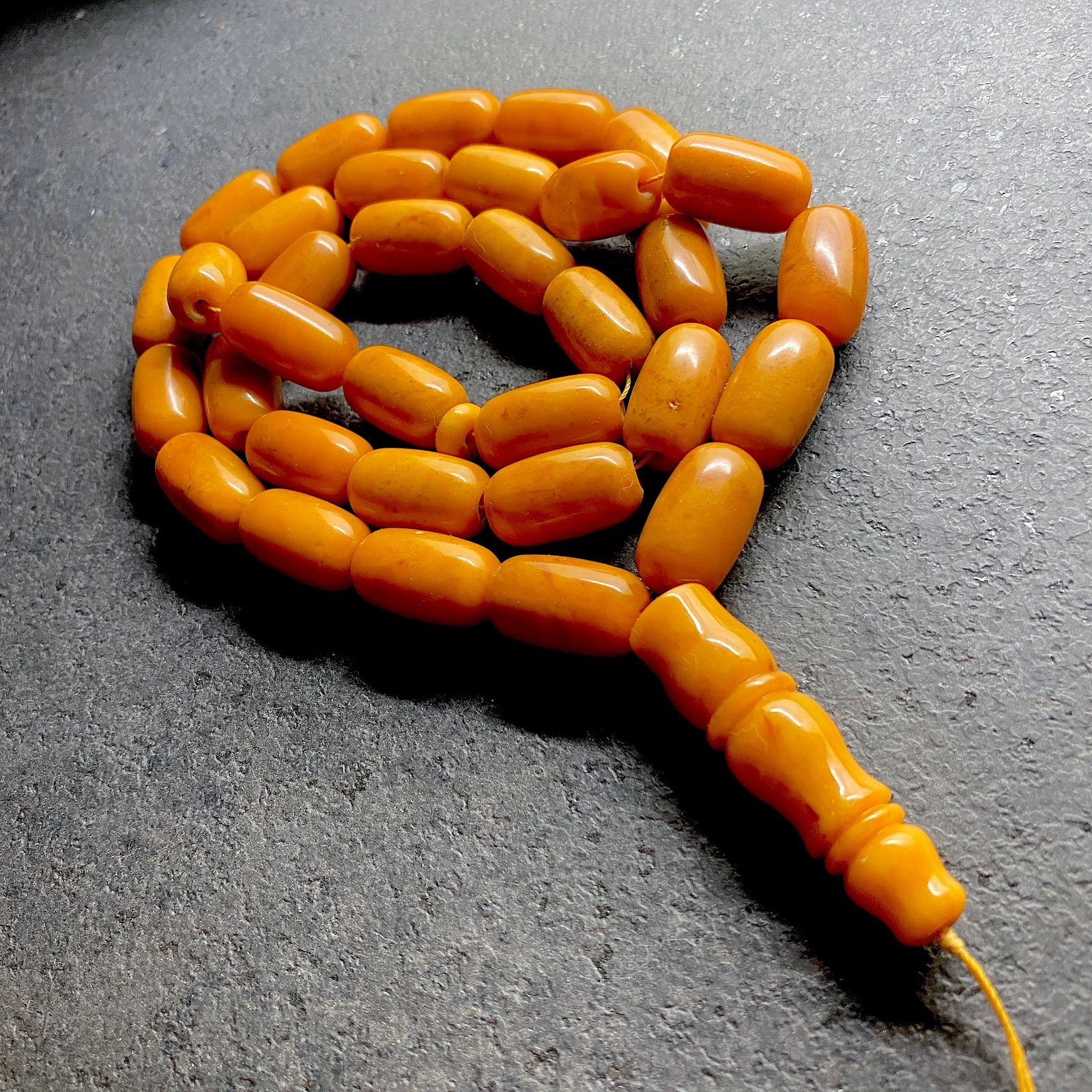 Phenomenal Amber Tesbih made from Barrel shaped Amber beads - 7