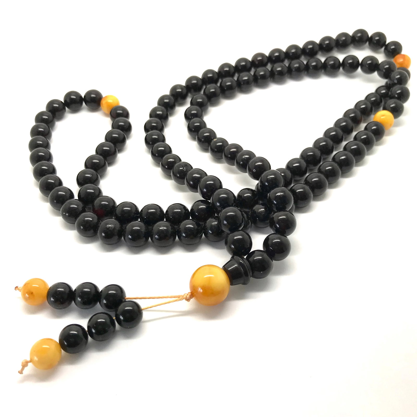 Staggering Amber Mala made from Round Amber beads - 7