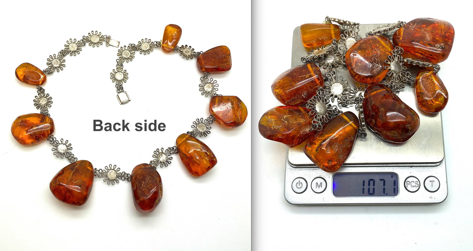 Outstanding Unique Vintage Amber Necklace - 2