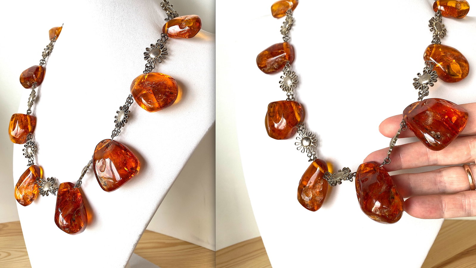 Outstanding Unique Vintage Amber Necklace - 3