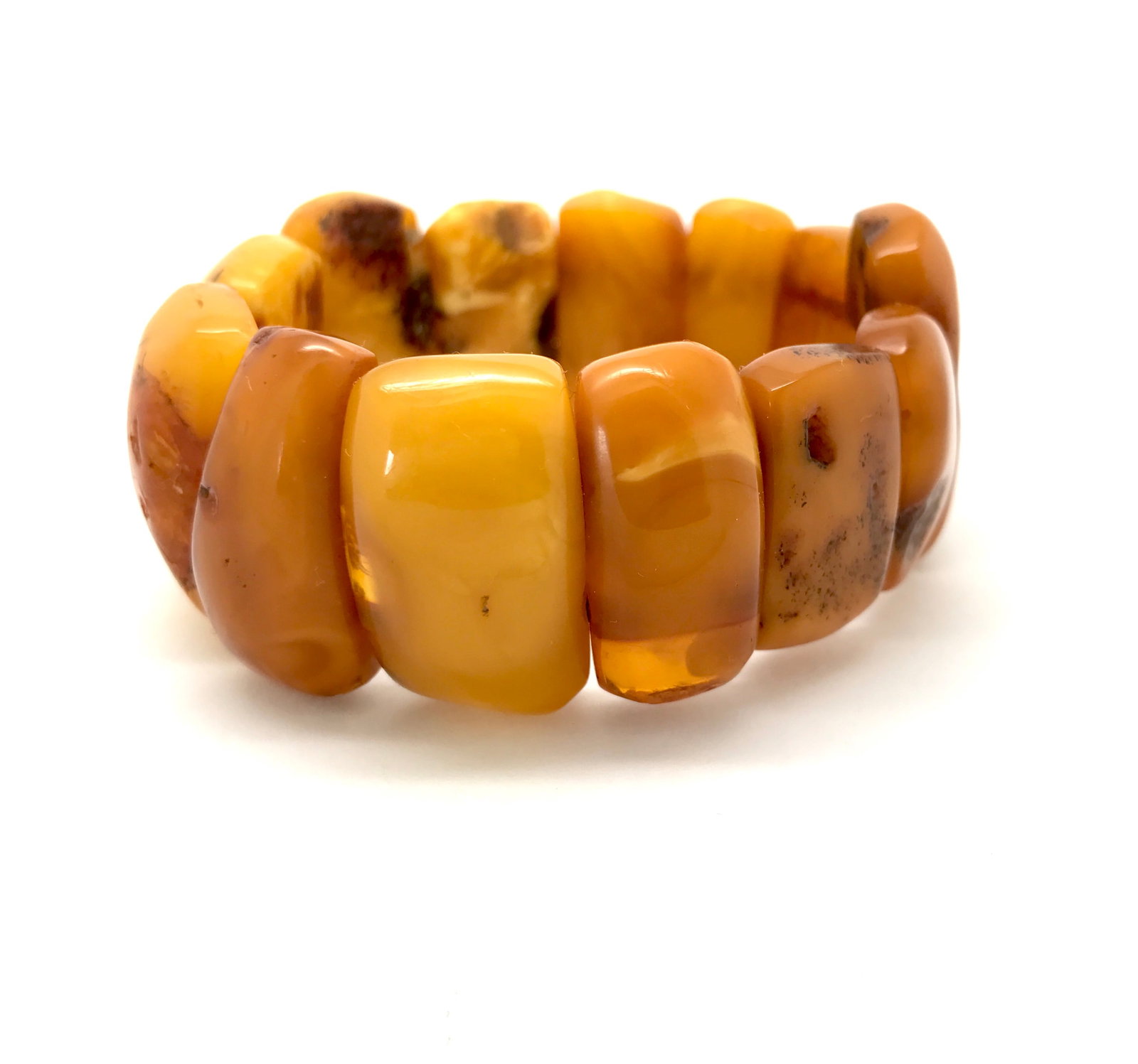 Impressive Unique Vintage Amber Bracelet made from Natural shaped Amber beads - 4