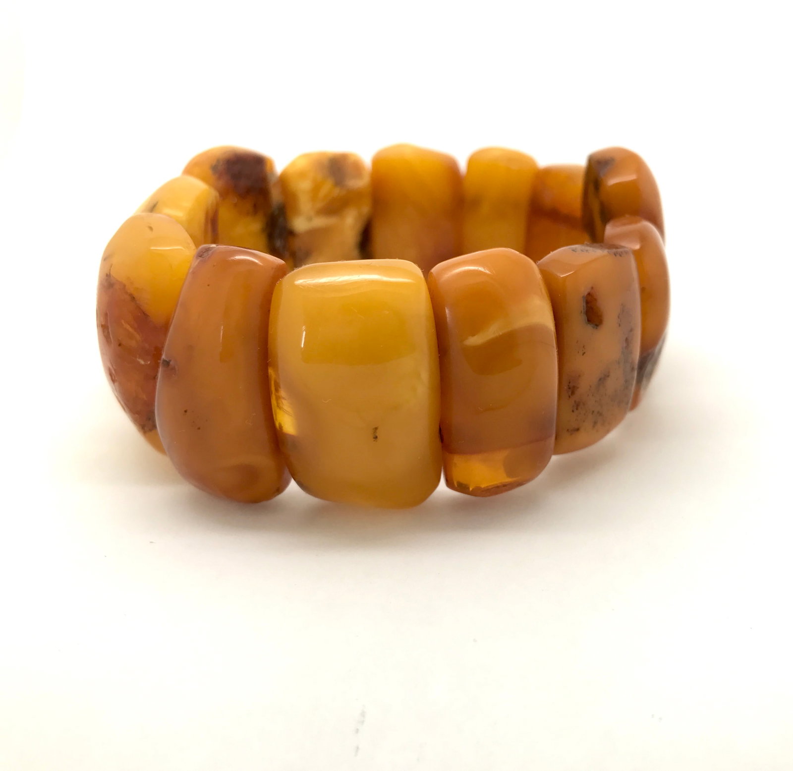 Impressive Unique Vintage Amber Bracelet made from Natural shaped Amber beads - 6