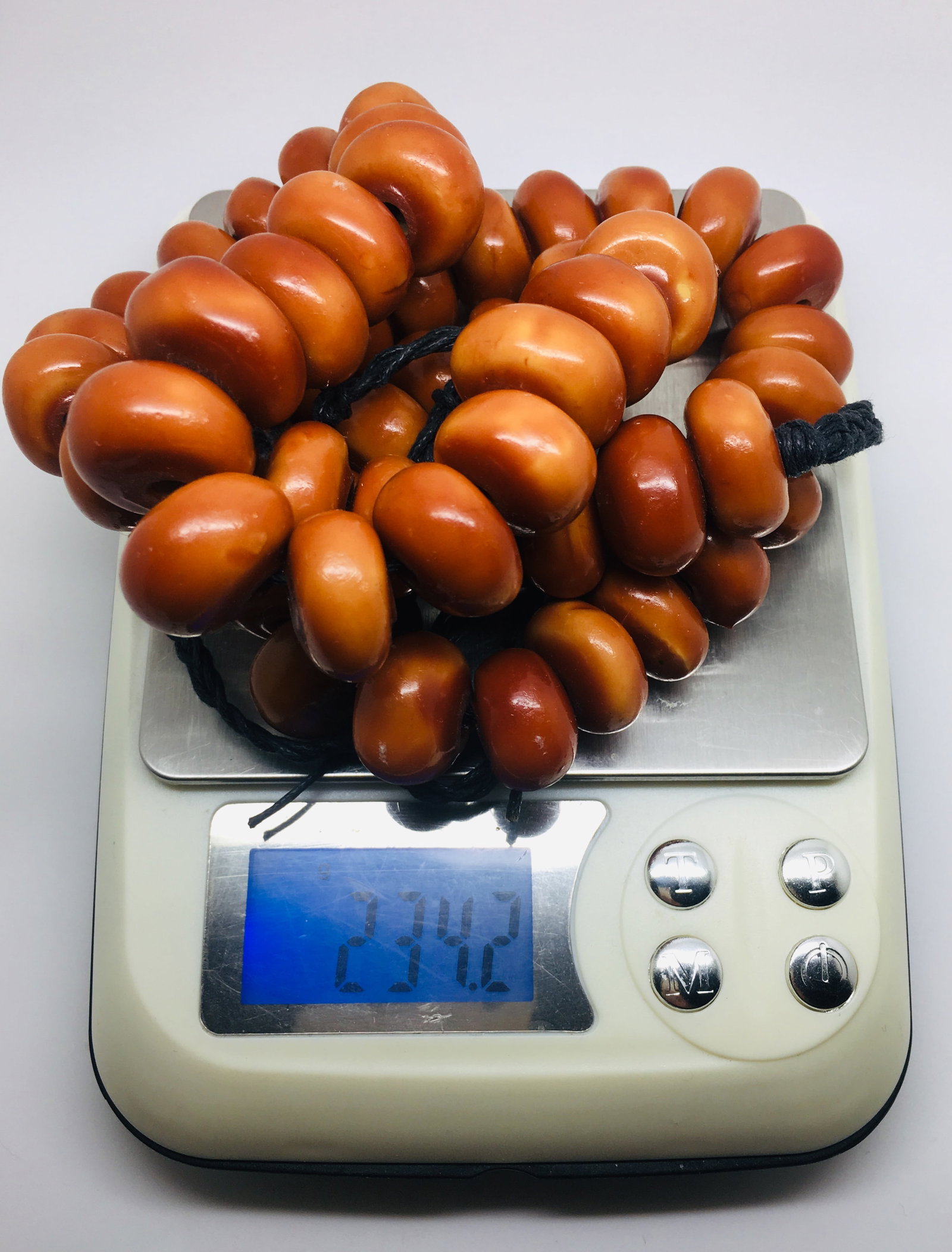 Stunning Unique Antique Moroccan Amber Necklace made from Doughnut shaped Moroccan Amber beads - 2