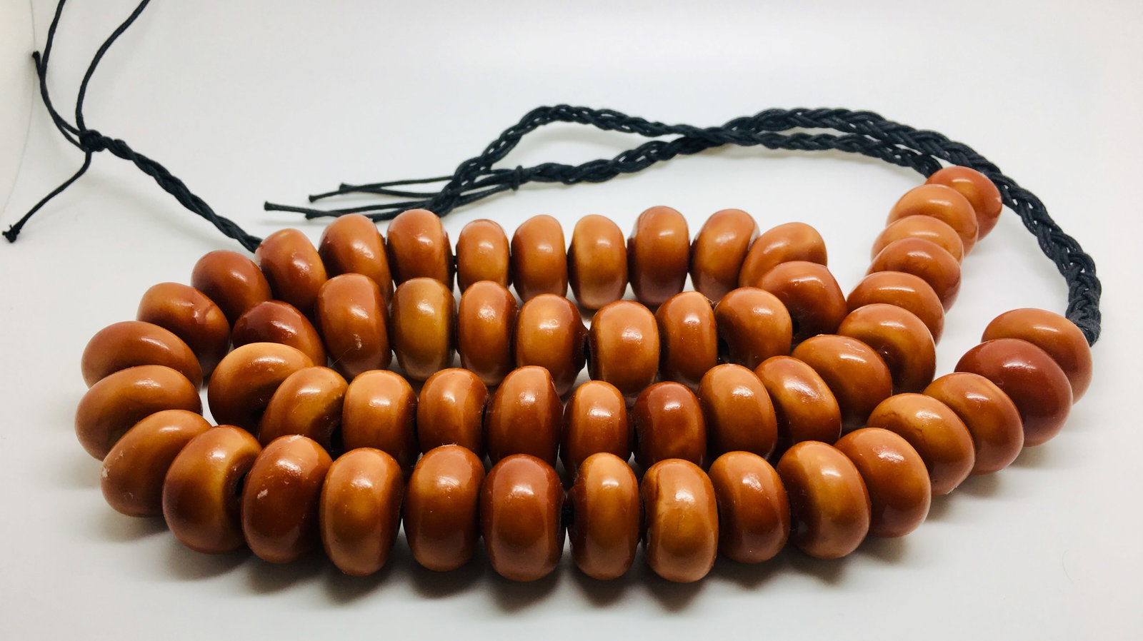 Stunning Unique Antique Moroccan Amber Necklace made from Doughnut shaped Moroccan Amber beads - 7