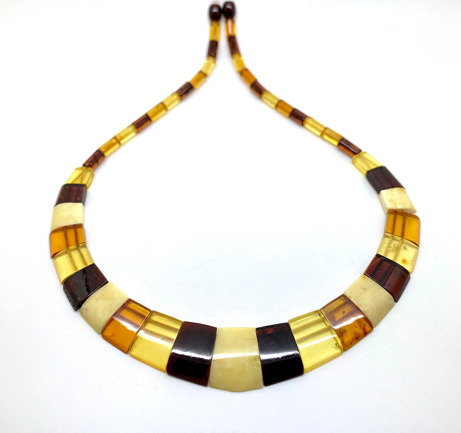 Amazing Amber Floral Necklace made from leaf like bead ornaments - 10