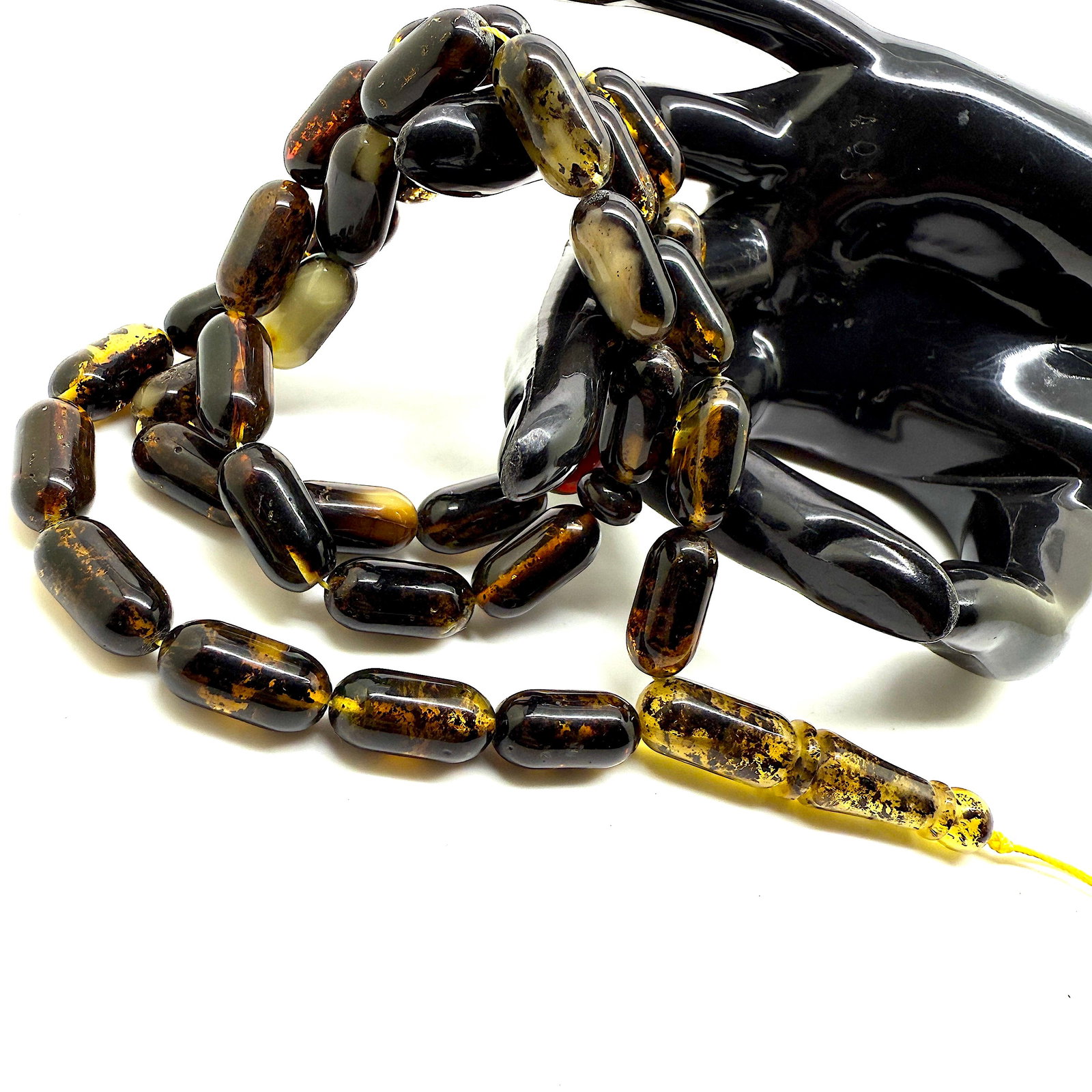 Impressive Amber Tesbih made from Capsule shaped Amber beads - 3
