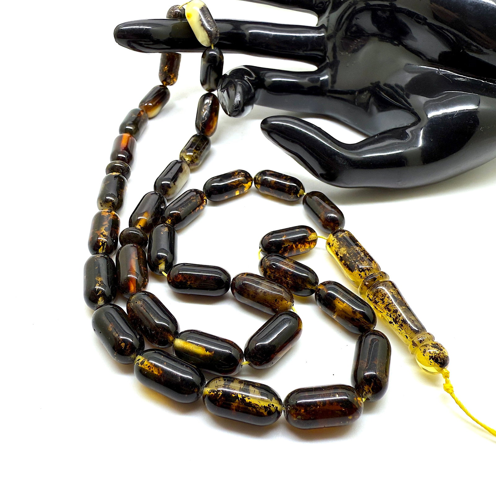 Impressive Amber Tesbih made from Capsule shaped Amber beads - 5