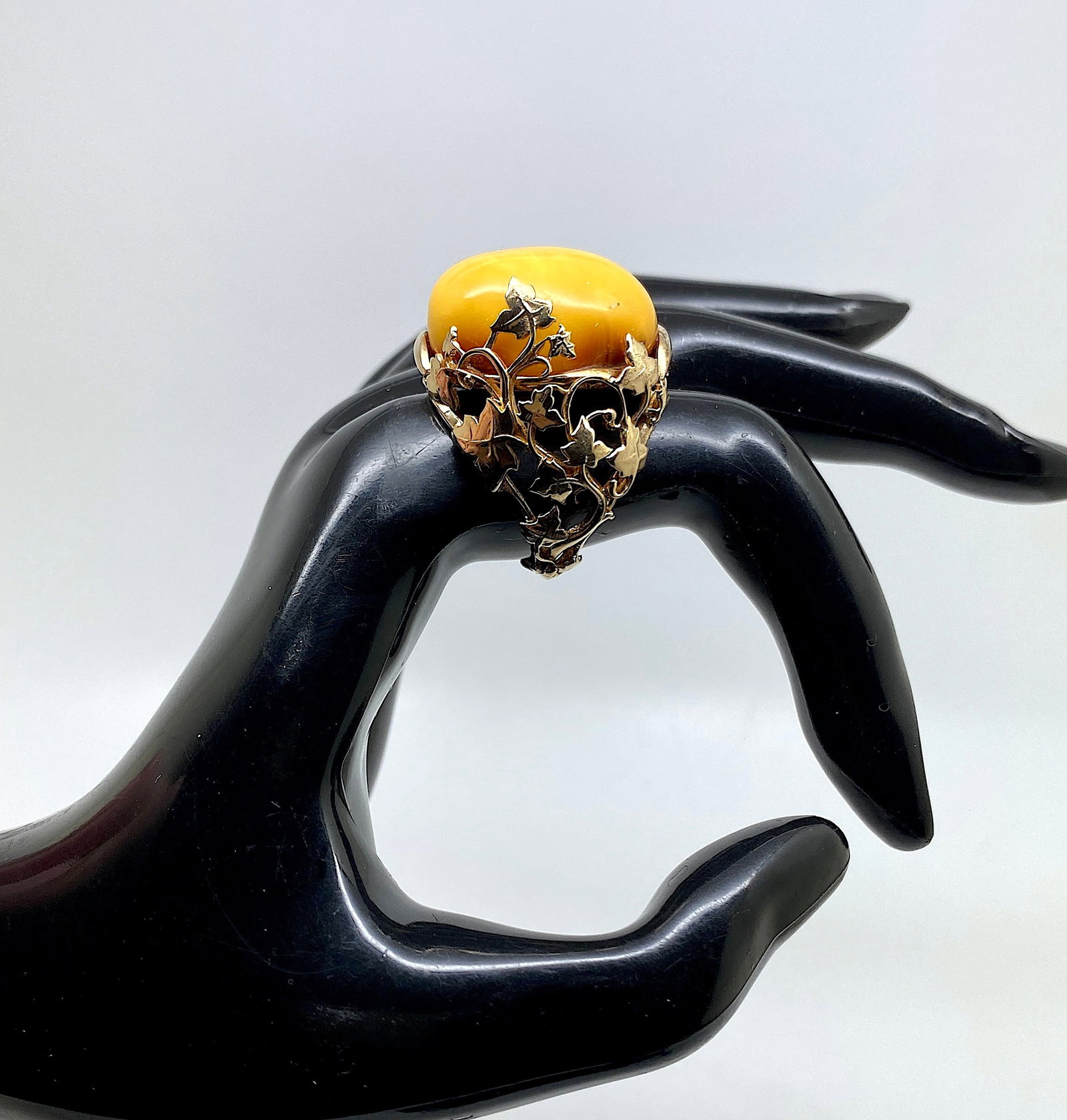 Unique and Adjustable Amber Ring - 2